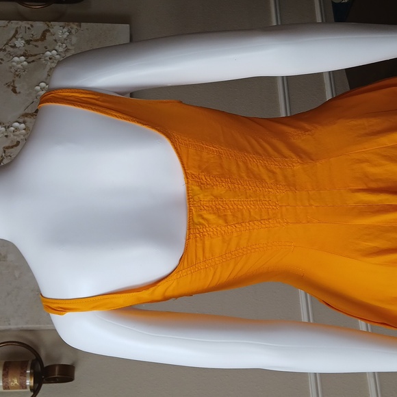 Zara Women's Orange Cotton Plopin Midi Dress. Size S - Picture 10 of 17